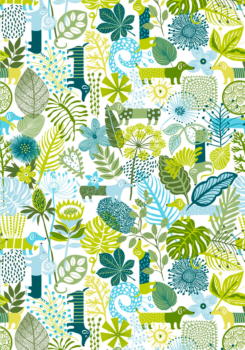 Dog and Garden Fabric