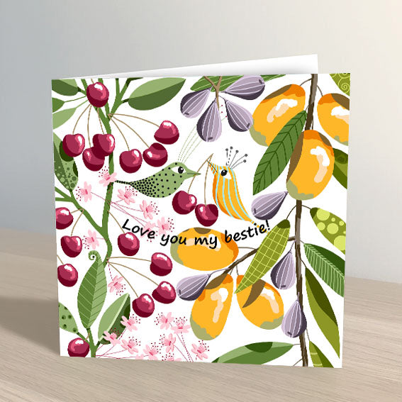 Birds in Love Greeting Card