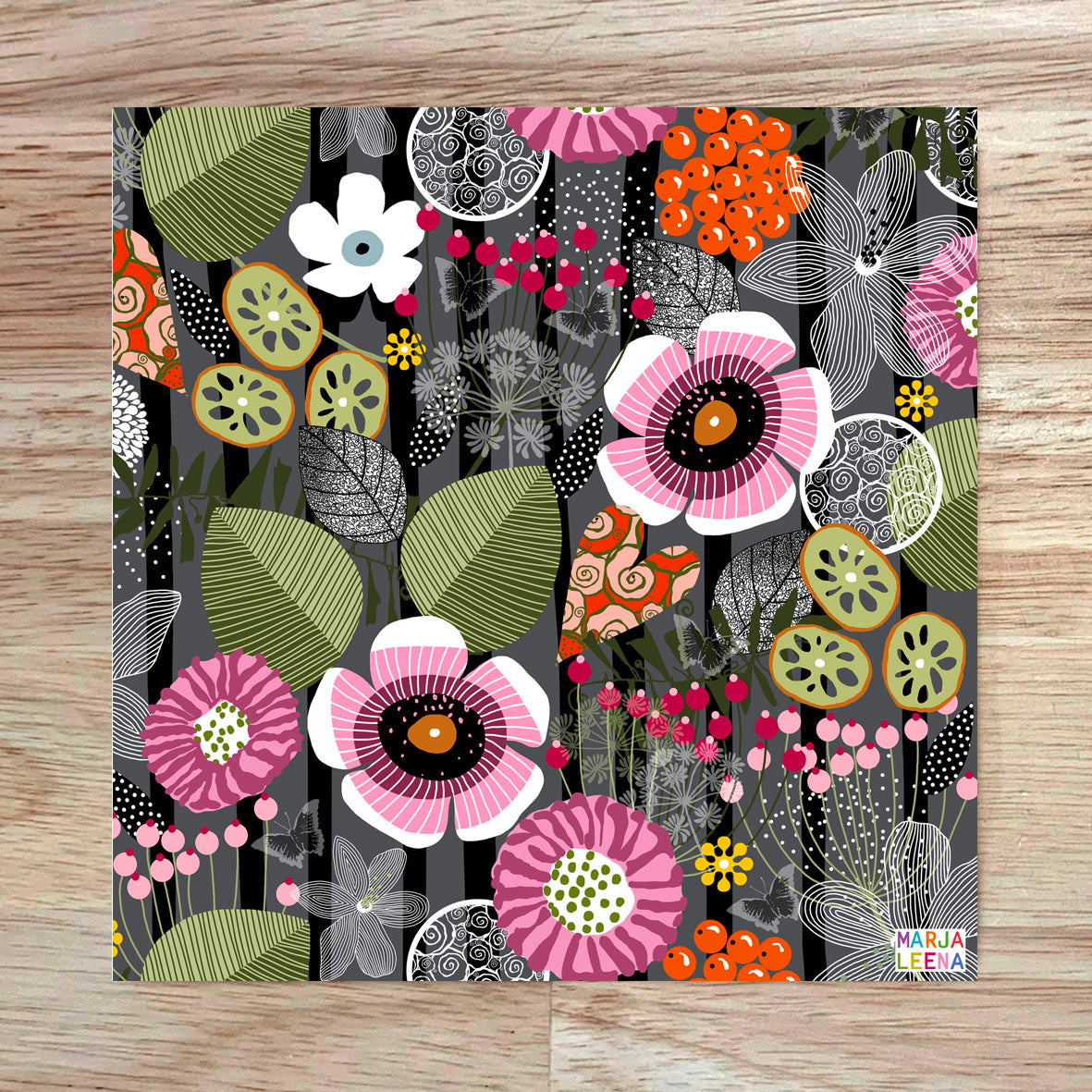 Pink Flowers Patchwork Piece