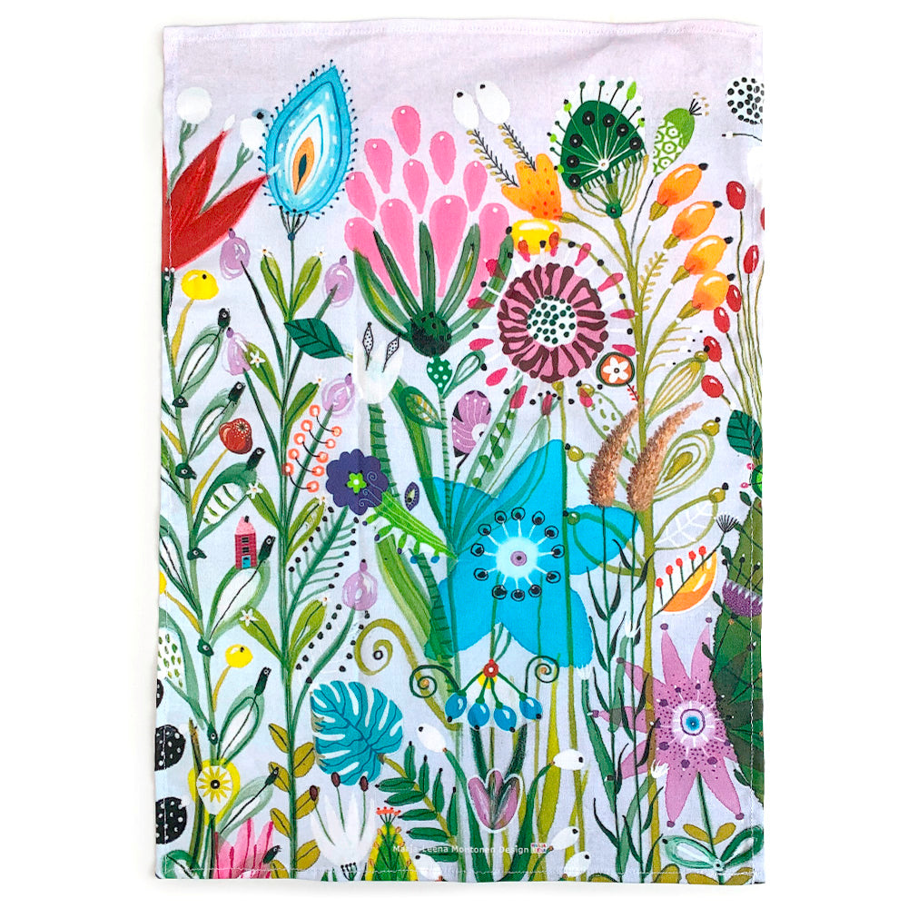 Happy Garden Tea Towel