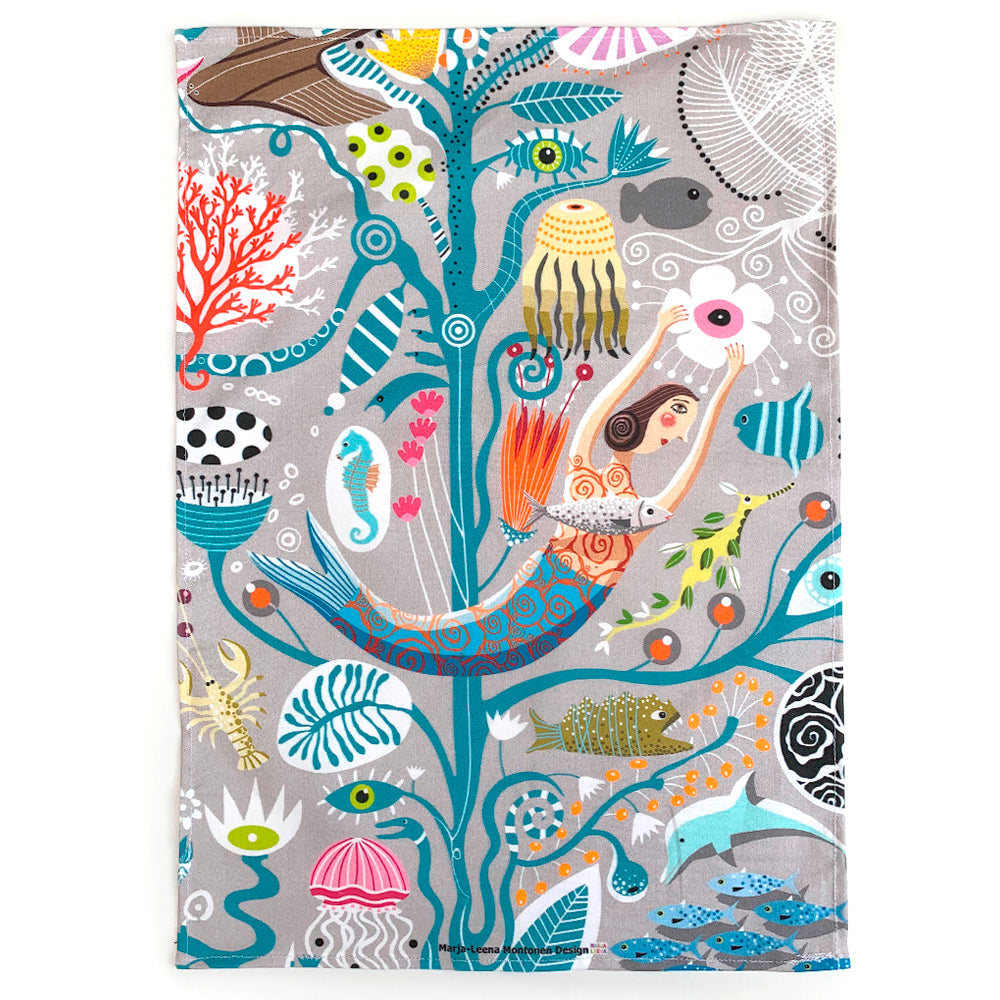 Happy Mermaid Tea Towel