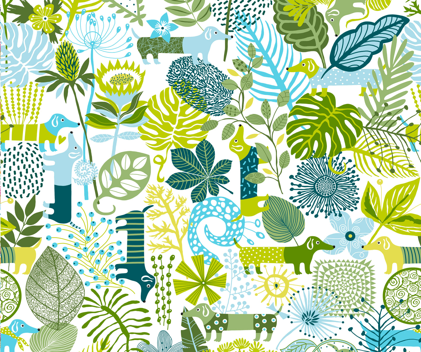 Dog and Garden Fabric
