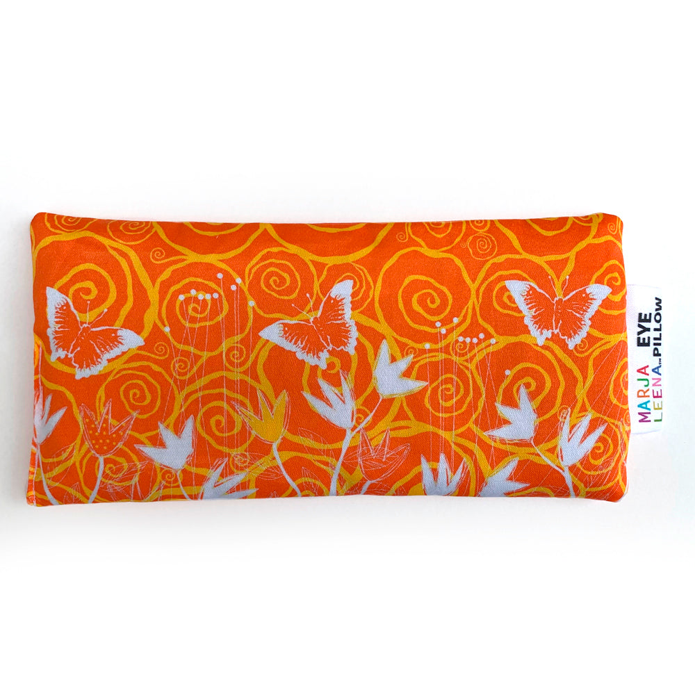 Orange Butterfly Eye Pillow