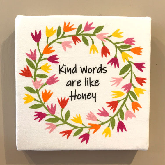 Honey Words Block Print Front View