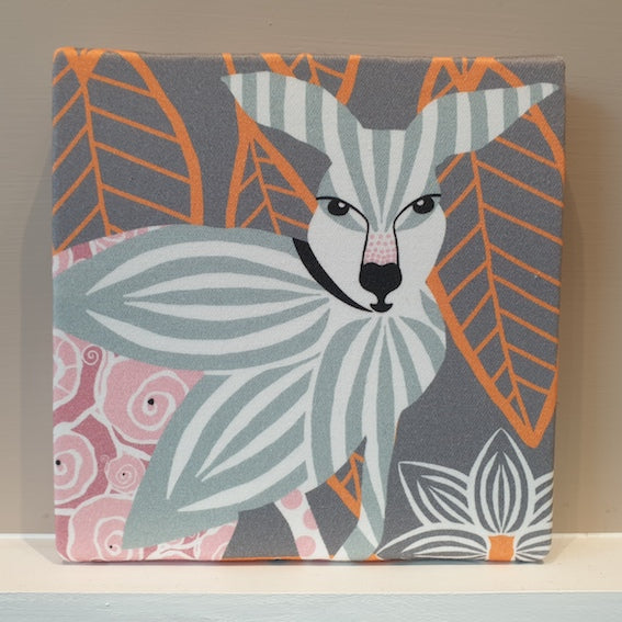 Kangaroo Animal Block Print Front View
