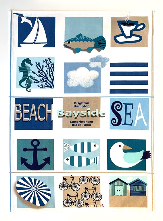 Bayside tea towel by Marja-Leena