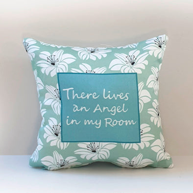 Angel In My Room (Blue) Small Cushion