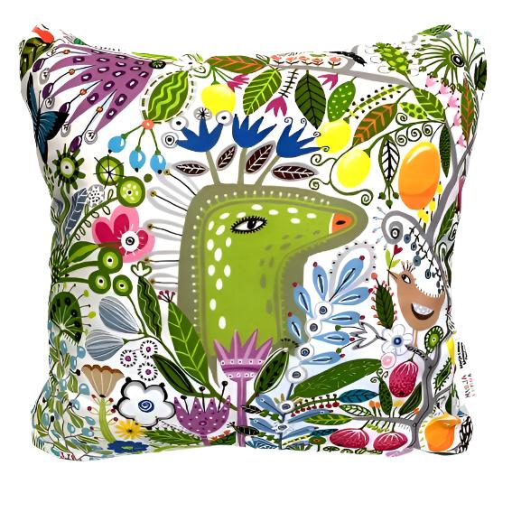 Green deer cushion by Marja-Leena