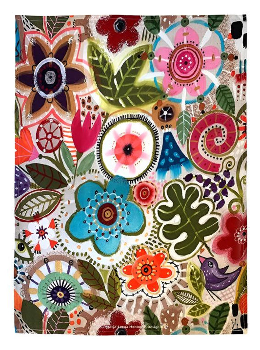 Flowers tea towel by Marja-Leena