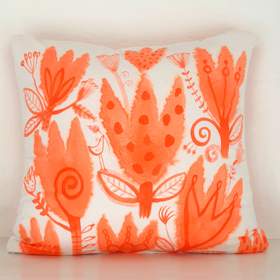 Big Orange Cushion (Hand painted)