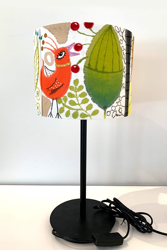 Red Bird Hand Painted Lamp by Marja-Leena