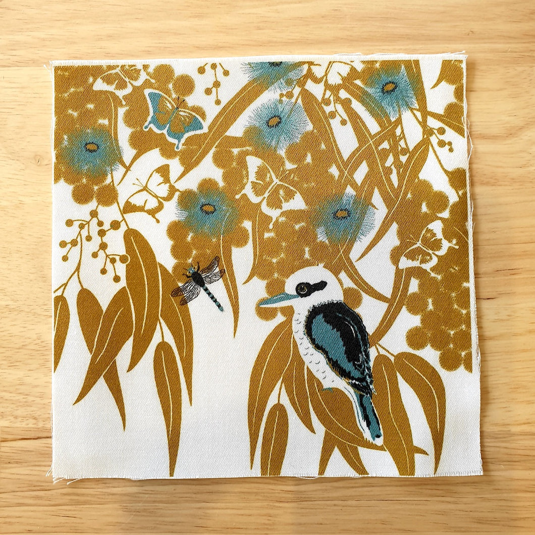 Golden Gum and Kookaburra Patchwork Piece