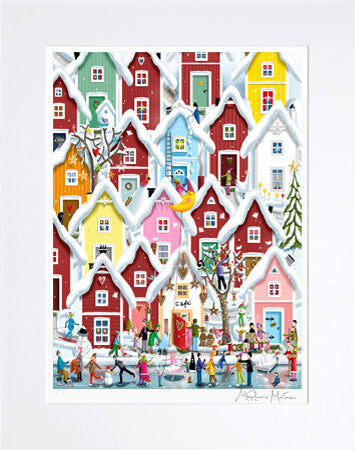 Winter in My Town Mounted Print