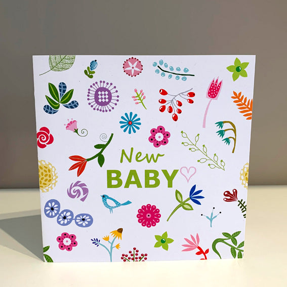 New Baby Flowers Greeting Card